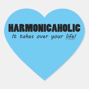 Adesivo Coração Harmonicaholic Life Heart Sticker