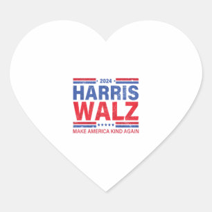 Adesivo Coração Harris Walz 2024 Torna A América Mais Forte Novame