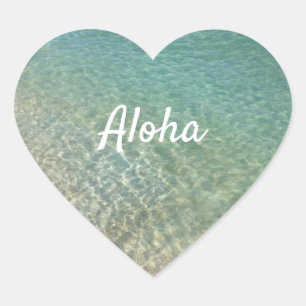 Adesivo Coração Hawaii Ocean Aloha
