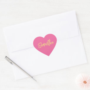 Adesivo Coração HEART BAT MITZVAH: moderno guião-rosa-bonito