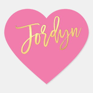 Adesivo Coração HEART BAT MITZVAH turquoise gold script JORDYN