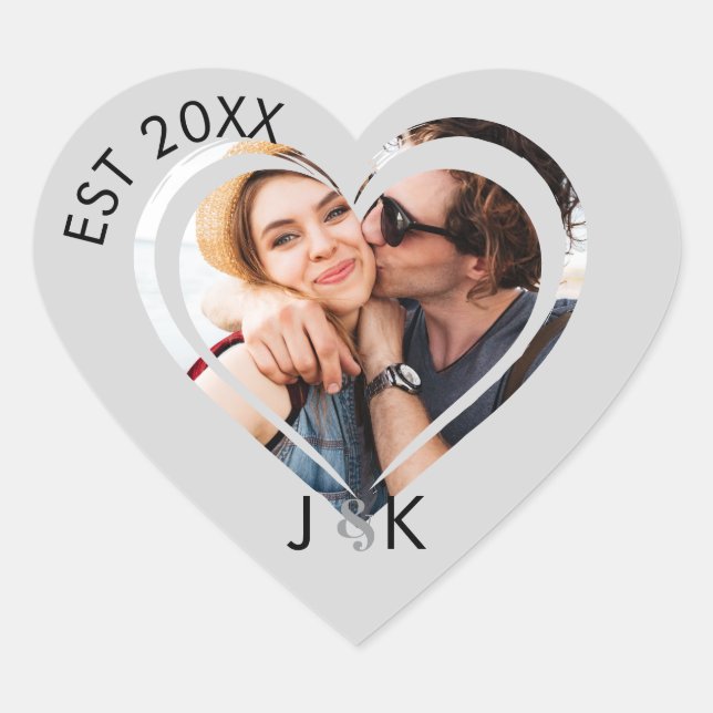Adesivo Coração Heart Dating Couple Girlfriend Boyfriend Photo  (Frente)