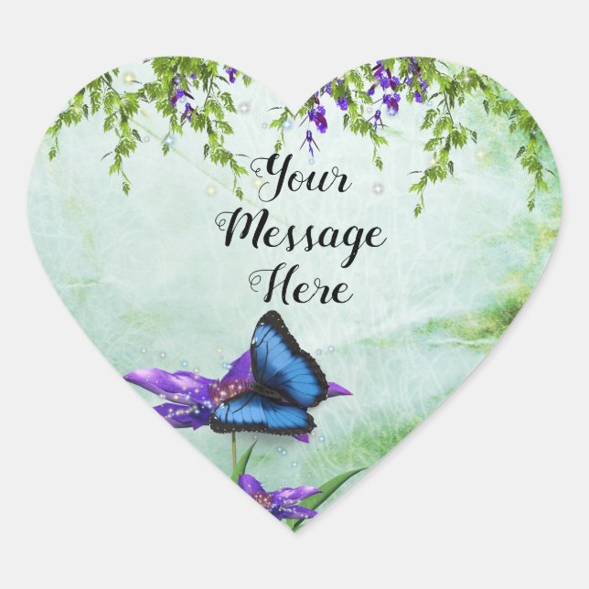 Adesivo Coração Heart Garden personalizável (Frente)