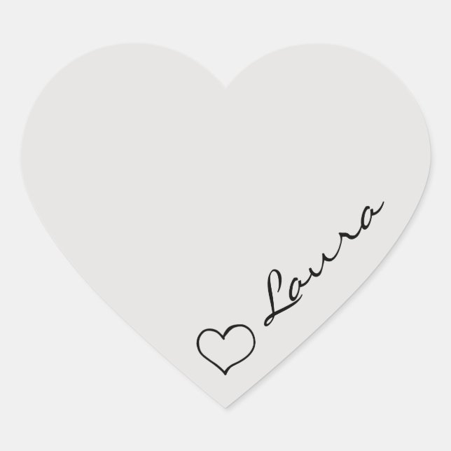 Adesivo Coração Heart Your Name Script Custom Gift Sticker (Frente)