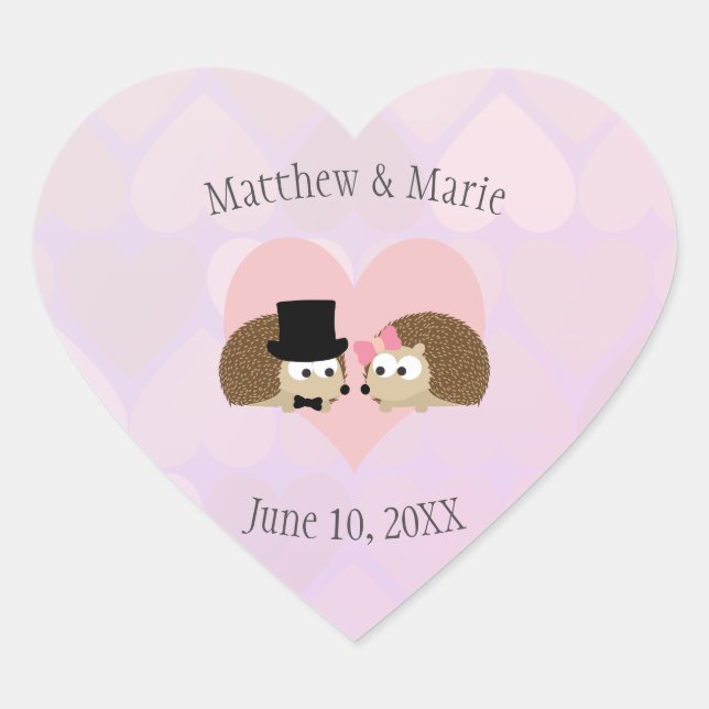 Adesivo Coração Hedgehogs apaixonados (Frente)