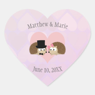 Adesivo Coração Hedgehogs apaixonados