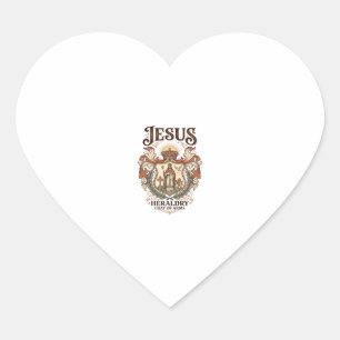 Adesivo Coração Heráldica de Jesus Brasão de Armas Jesus Heráldica