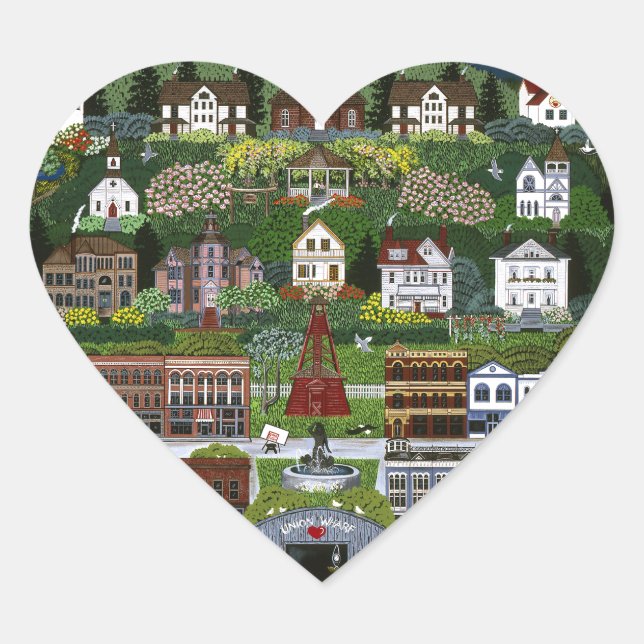 Adesivo Coração Historical Port Townsend, Washington (Frente)