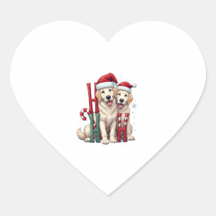 Adesivo Coração Ho Ho Ho Amante do Cão Grande Pirineus Natal Papai