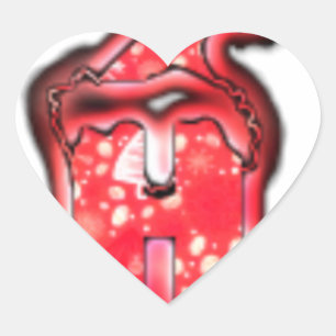 Adesivo Coração Ho Ho! Santa Claus Chapéu Feliz Estrela de Natal.p