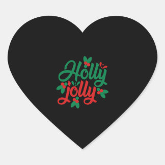 Adesivo Coração Holly jolly, um presente de Natal excelente