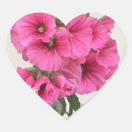 Adesivo Coração Hollyhocks