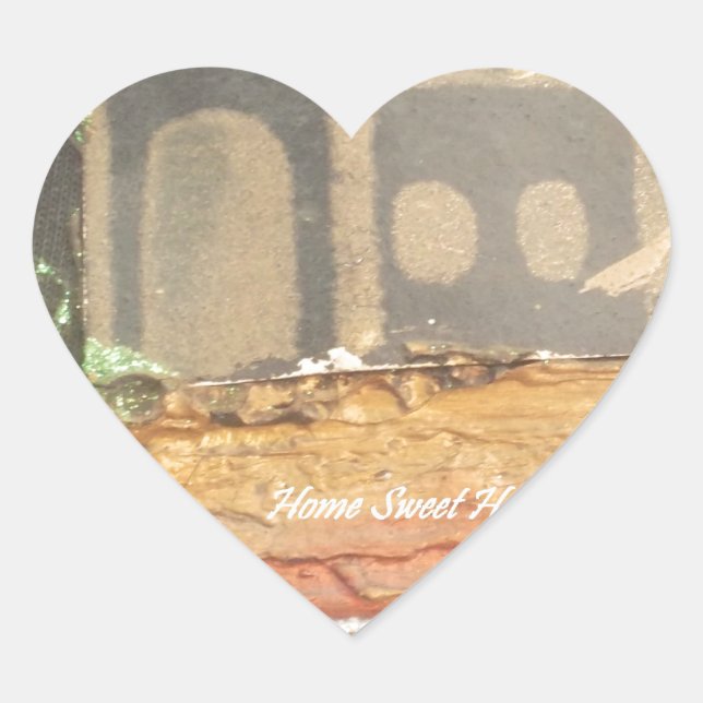 Adesivo Coração Home Sweet Home Art Impressão (Frente)