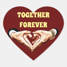 Adesivo Coração Homem mulheres casais mãos em forma de coração ama