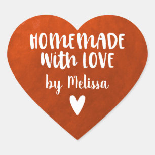 Adesivo Coração Homemada Vermelha Bonita Com Amor