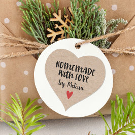 Adesivo Coração Homemade Com Amor Kraft Personalizado