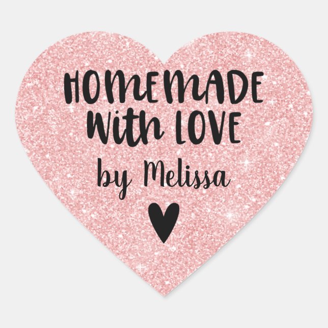 Adesivo Coração Homemade Com Largura Rosa De Amor (Frente)
