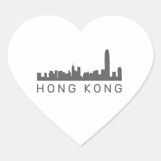Adesivo Coração Hong Kong Gift HK Skyline Gpresente (Frente)