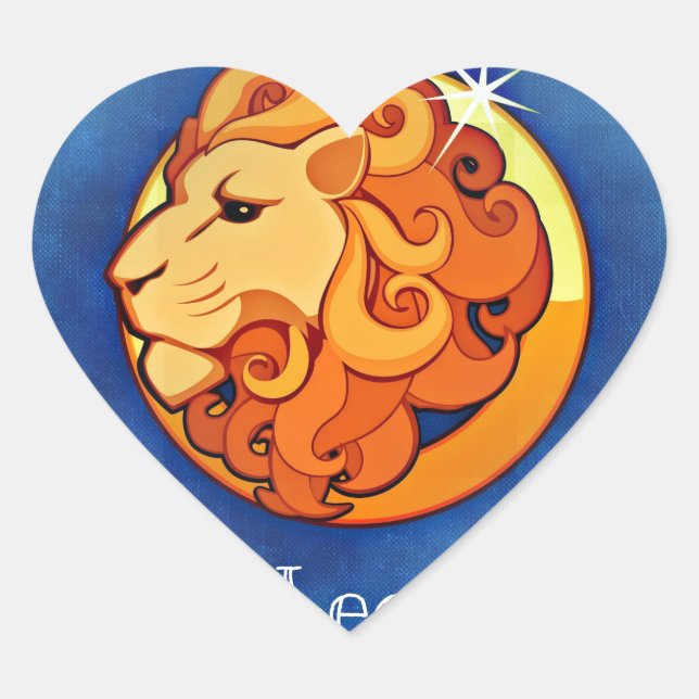 Adesivo Coração horóscopo leo (Frente)
