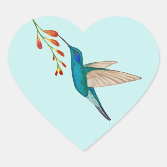 Adesivo Coração Hummingbird Heart Sticker (Frente)