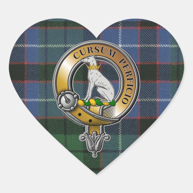 Adesivo Coração Hunter Tartan & Crachá (Frente)