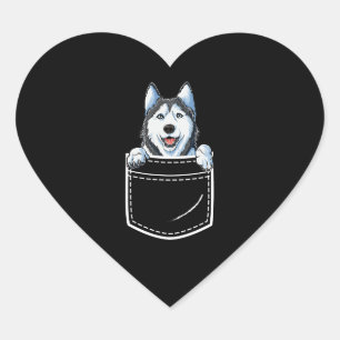 Adesivo Coração Husky Siberiano Na Sua Frente Cachorro
