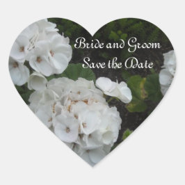 Adesivo Coração Hydrangea Branca Salve a Data