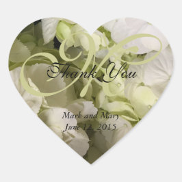 Adesivo Coração Hydrangea White Green Wedding Suite