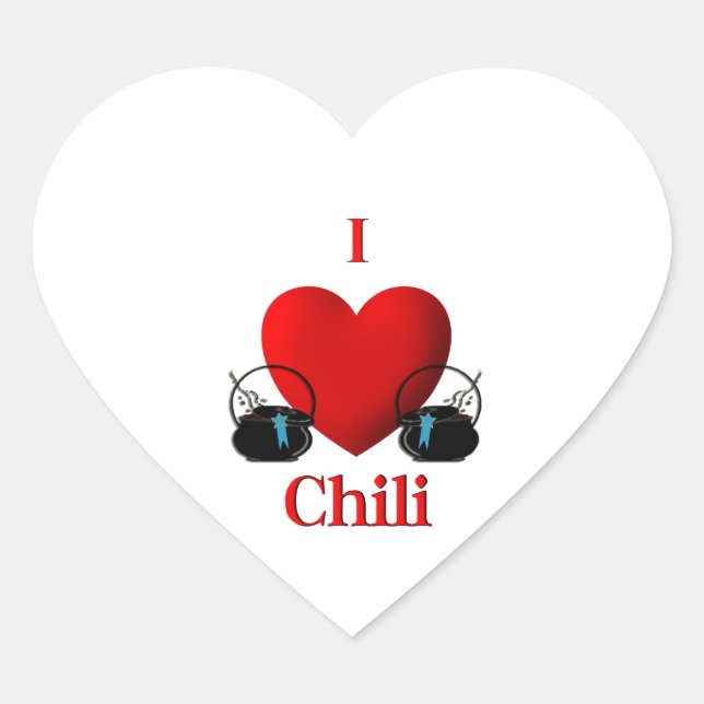 Adesivo Coração I Heart Chili (Frente)