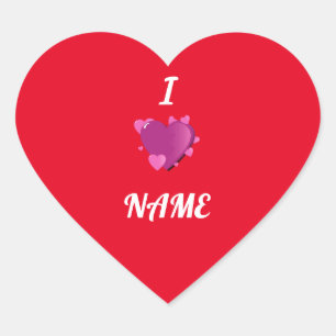 Adesivo Coração I Heart Name Heart Sticker