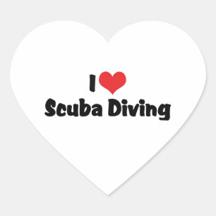 Adesivo Coração I Love heart Scuba Diving - Ocean Deap Sea Lover