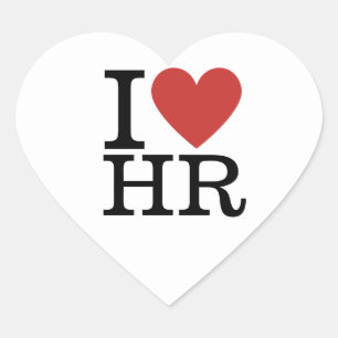 Adesivo Coração I ❤️ Love HR Heart Sticker - Departamento de RH/Fu