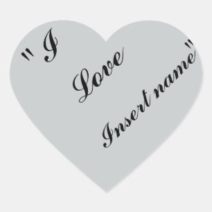 Adesivo Coração "I Love Insert name"