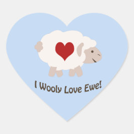 Adesivo Coração I Wooly Love Ewe