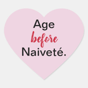 Adesivo Coração Idade antes da Naivete a Rosa