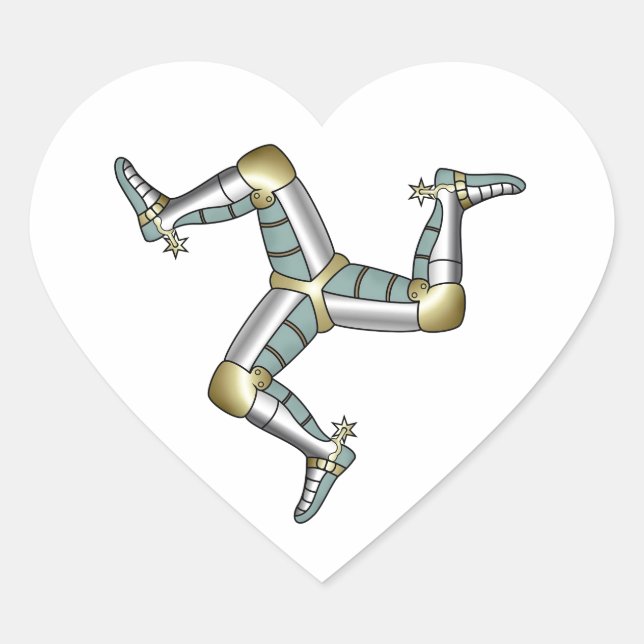 Adesivo Coração Ilha de Man (Frente)