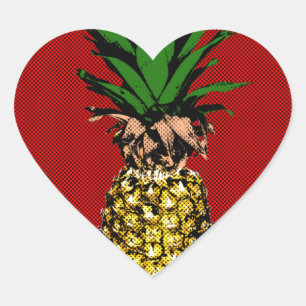 Adesivo Coração Imagem de jornal do Pineapple