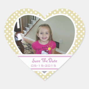 Adesivo Coração Imagem: Polka-dot Heart: Save The Date Stickers