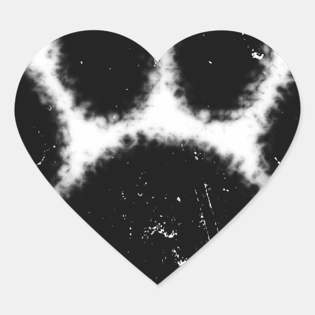 Adesivo Coração Impressão De Canas De Cães Sólidas E Afastadas (Frente)