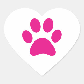Adesivo Coração Impressão de Paw