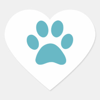 Adesivo Coração Impressão de Paw