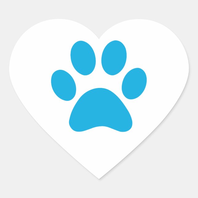 Adesivo Coração Impressão de Paw (Frente)