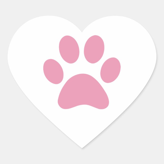Adesivo Coração Impressão de Paw (Frente)