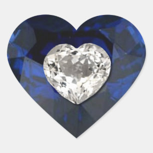 Adesivo Coração Impressão do Coração de Diamante de Sapphire