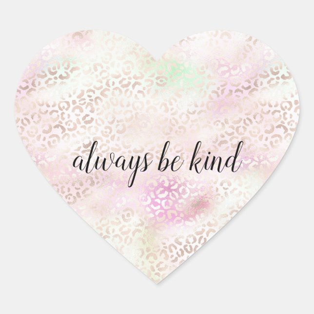 Adesivo Coração Impressão Grelha-Leopardo-Dourada Rosa-Rosa (Frente)