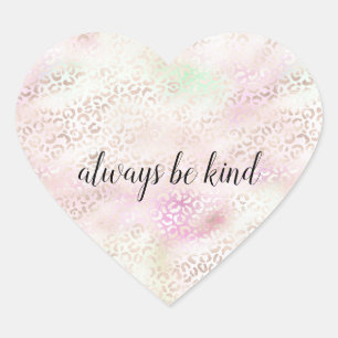 Adesivo Coração Impressão Grelha Leopardo Rosa Dourada