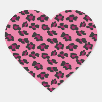Adesivo Coração Impressão Leopardo Rosa