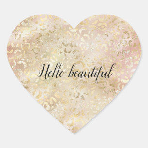 Adesivo Coração Impressão rosa-rosa-rosa brilhante Rosa-Blush Dour