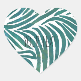 Adesivo Coração Impressão Teal Zebra