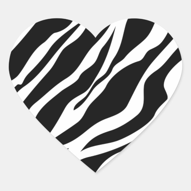 Adesivo Coração Impressão Zebra (Frente)